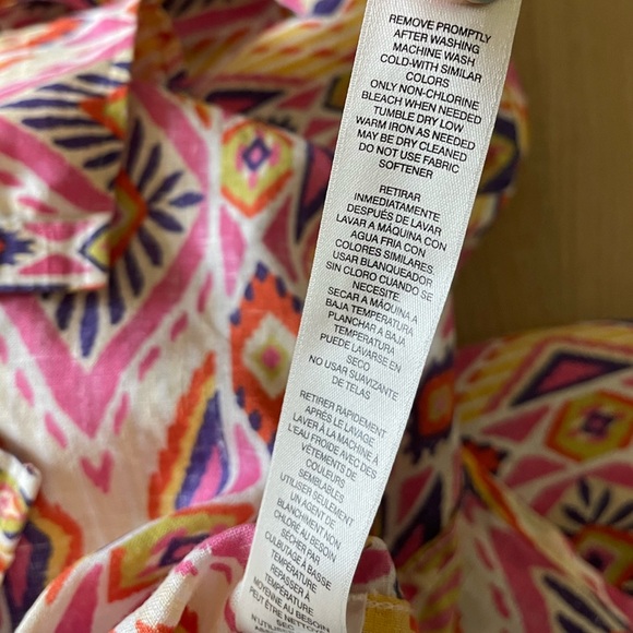 Chico’s| Boho Linen Long Sleeve Blouse, No-Iron Fabric—Size 2•••Lagenlook - Picture 13 of 16